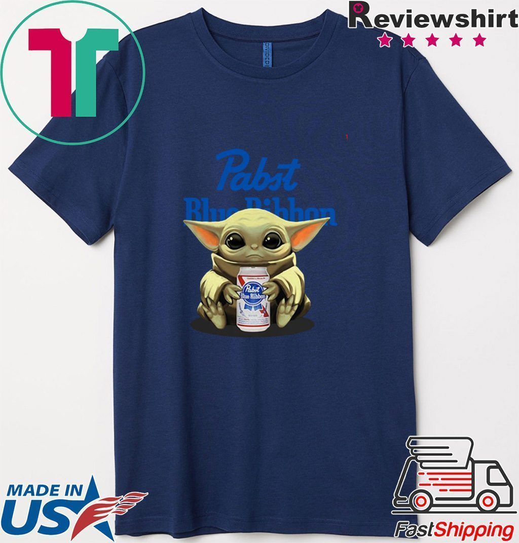 Star Wars Baby Yoda Hug Pabst Blue Ribbon Beer Shirt