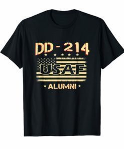 Air Force Alumni DD-214 Vintage American Flag T-Shirt