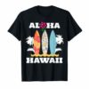 Aloha Hawaii Beach Surfboard T Shirt
