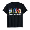 Aloha Hawaiian T-shirt Flowers Hawaii Funny Vacation Surf