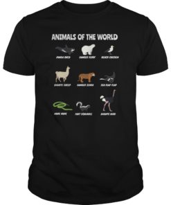 Animals Of The World T-Shirt Funny Animal Real Names