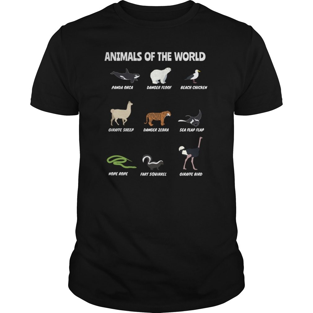 Animals Of The World T-Shirt Funny Animal Real Names - ShirtsMango Office