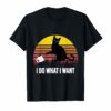 Black Cat Do What I Want White Cup Sunset Retro Funny Shirt