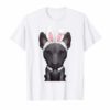 Black English Bull Terrier in Easter Bunny Costume T-Shirt