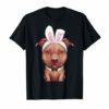 Chocolate Pit Bull Terrier in Easter Bunny Costume T-Shirt