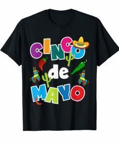 Cinco De Mayo Shirt For Kids Men Women Pinata Sombrero Fun