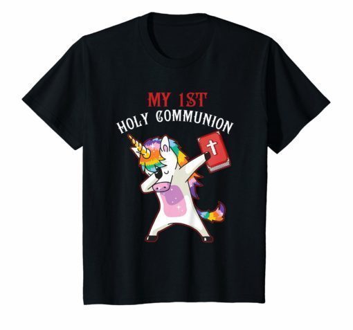 Cute Unicorn My 1st Holy Communion Christian Tshirt Gift Boy
