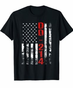 DD-214 US Alumni American Flag Vintage T-Shirts