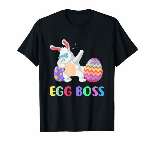 Dabbing Egg Boss Easter Bunny Tee Shirt Gift For Kids Boys