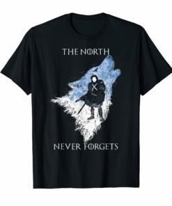 Direwolves The North Never Forgets T-shirt Funny Dire wolf