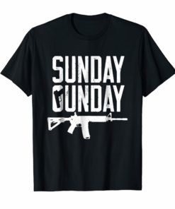 Distressed Sunday Gunday AR15 Gun T Shirt