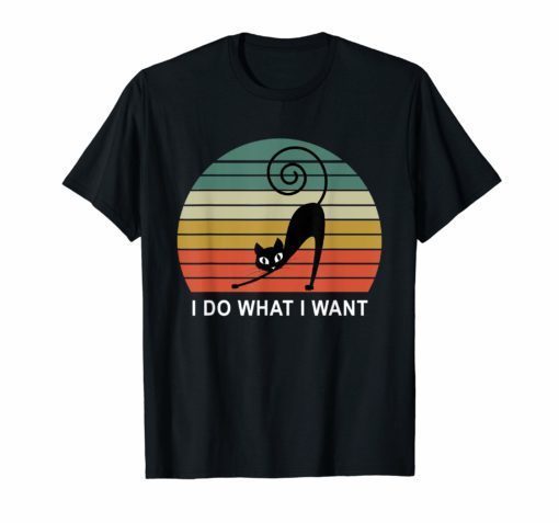 Do What I Want Black Cat Red Cup Funny Graphic T-Shirts