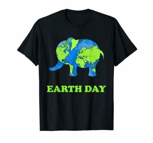 Earth-Day Shirt Planet Gift Idea Elephant Cute Fun Gift
