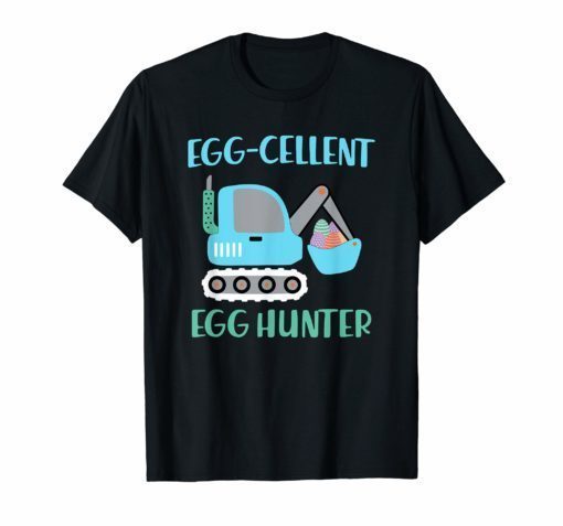 Easter shirt for Boys Egg-cellent Egg Hunter Bulldozer Shirt