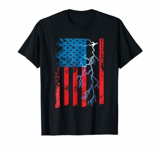 Electrician Mechanic Gift for Men American Flag Shirt