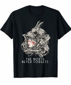 Free Folk Girl with skull - The North never Forgets T-shirt