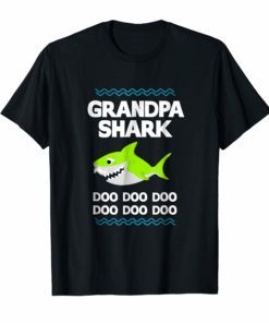 Grandpa Shark T-Shirt Doo Doo Grandma Mommy Daddy Baby Tee
