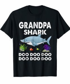 Grandpa Shark T-shirt Doo Doo Doo - Father's Day Gift Tee