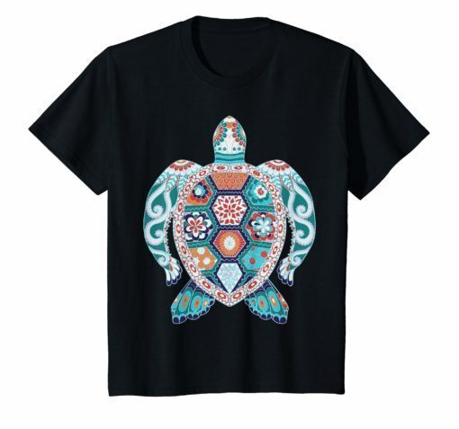 Green Vintage Tribal Hawaiian Sea Turtle T-Shirt