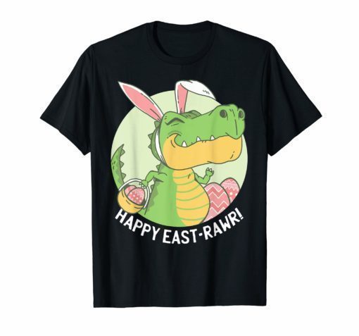 HAPPY EASTRAWR Shirt T Rex Dinosaur Easter Bunny Egg Kids