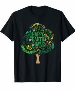 Happy Earth Day 2019 Shirts Cute Tree Drawing Illustration