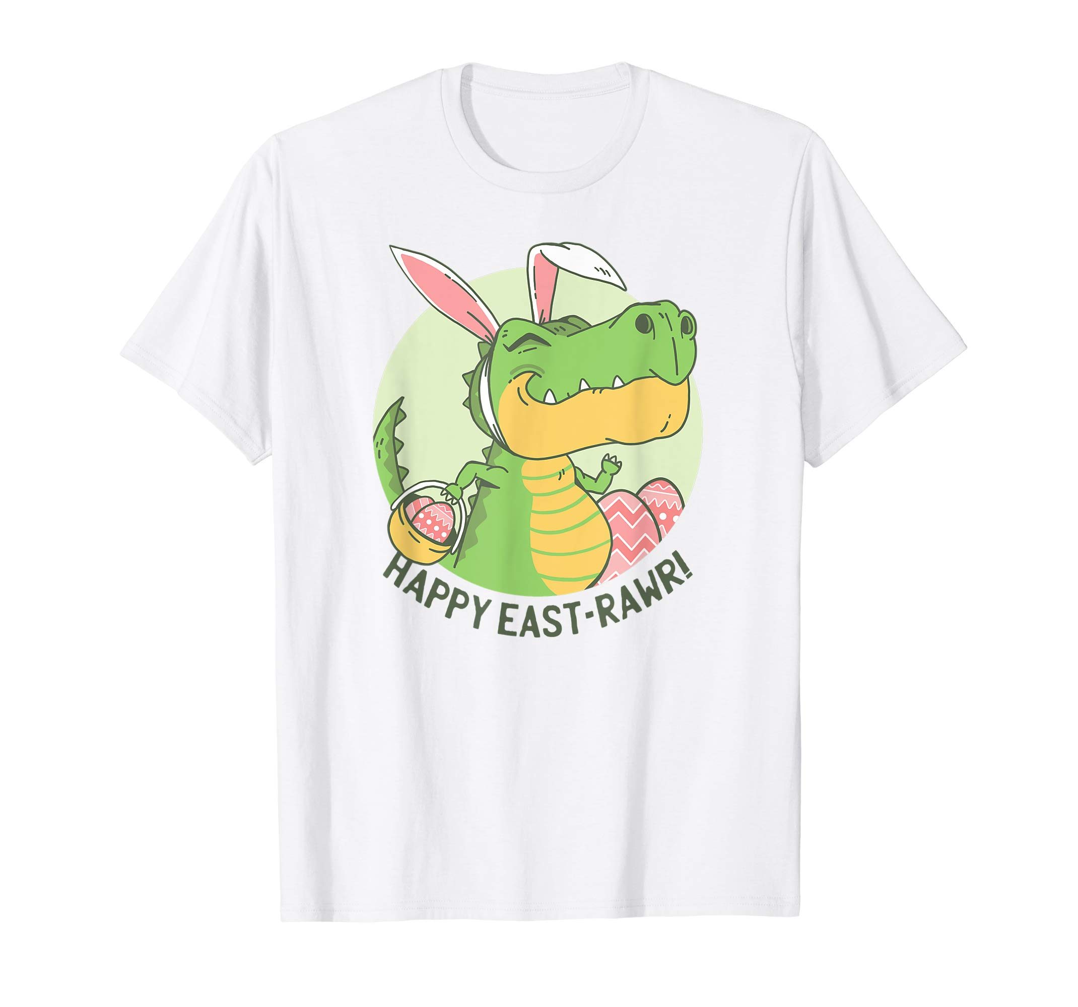 Happy Eastrawr Funny Dinosaur Easter T-Rex Bodysuit Onesie Toddler T-Shirt Pink 