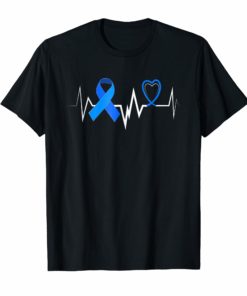 HeartBeat blue Ribbon Child Abuse month awareness Tee shirt