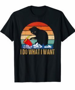 I do what I want Cat Tshirt Vintage Cat Tee For Men Women