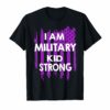 I'm Military Kid Strong American Flag Purple Up Shirt Tee