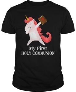Kids Dabbing Unicorn My 1st Holy Communion Shirt
