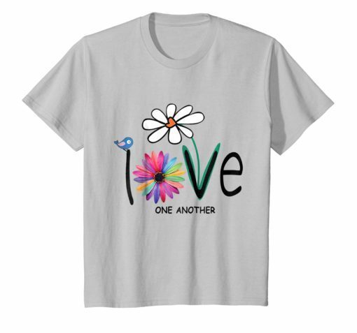 Love One Another Daisy Bird Hippie Flower Gift T-Shirt