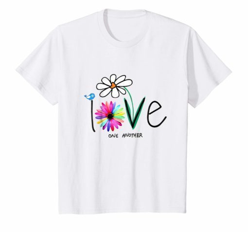 Love One Another Daisy Hippie Bird Flower Shirt