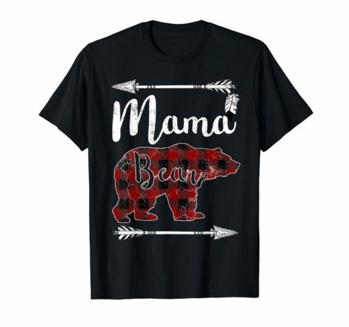 MAMA BEAR T Shirt Mother's Day Gifts Mom Mommy Buffalo Plaid
