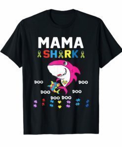 Mama Shark Autism Awareness Shirt Mama Baby Shark Autism