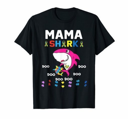 Mama Shark Autism Awareness Shirt Mama Baby Shark Autism