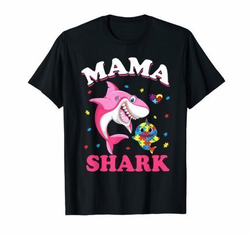 Mama Shark Autism Awareness T-Shirt For Men Women Kids