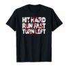 Mens Baseball T-Shirts - Hit Hard Run Fast Turn Left