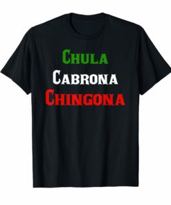 Mexicana Chula Cabrona Chingona Flag Colors Tshirt