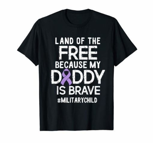 Military Child Month Purple Up Free Brave Dad Pride Shirt