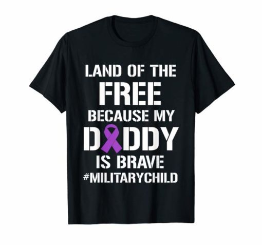 Military Child Month Purple Up Free Brave Dad Pride T-Shirt