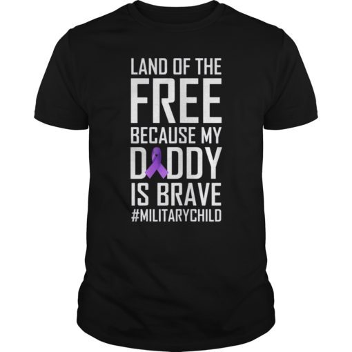 Military Child Month Purple Up Free Brave Dad Pride T Shirt
