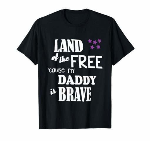 Military Child Month Purple Up Free Brave Dad Pride T Shirt