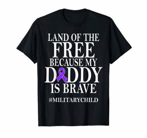 Military Child Month Purple Up Free Brave Dad Pride T-Shirt