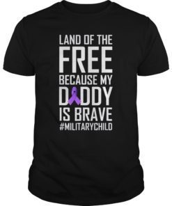 Military Child Month Purple Up Free Brave Dad Pride T Shirt