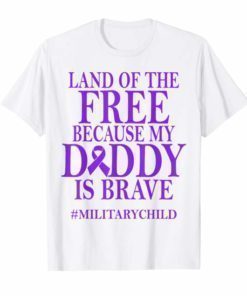 Military Child Month Purple Up Free Brave Dad Pride TShirt