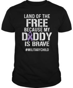 Military Child Month Purple Up Free Brave Dad Pride Tee Shirt