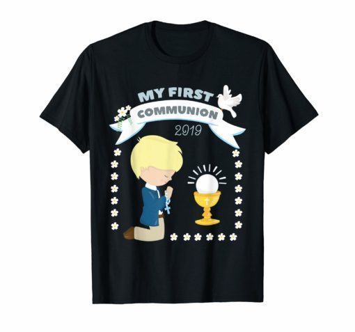 My First Communion 2019 Shirt for blonde Boys