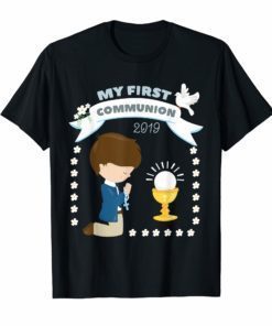 My First Communion 2019 Shirt for brunette Boys