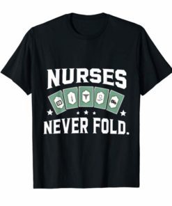 Nurse never fold nurse love playing card t-shirt