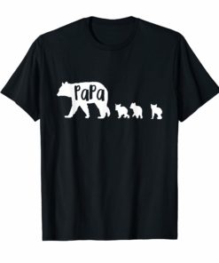 Papa Bear Shirt Dad Father With Three Cubs Tee